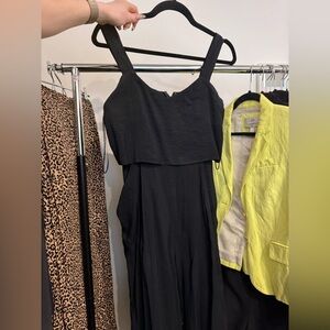 Whistles Black flowy jumpsuit with pockets